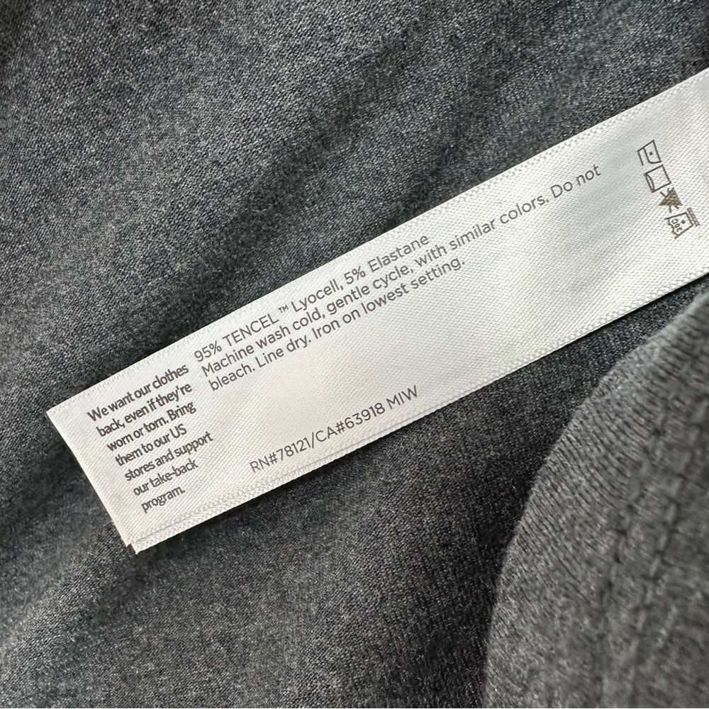 Eileen Fisher Stretch Knit Jersey V-Neck Sleeveless Shift Midi Dress in Grey - Picture 6 of 6